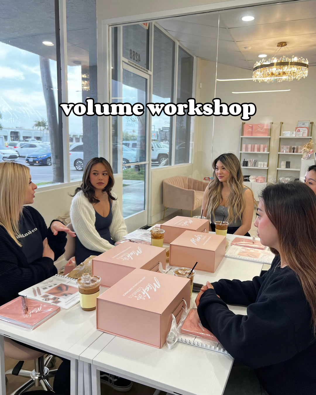 Mish delivering lash training about volume lashes