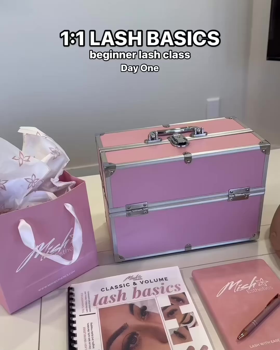 Video showcasing the lash training kit and the lash technician training itself.